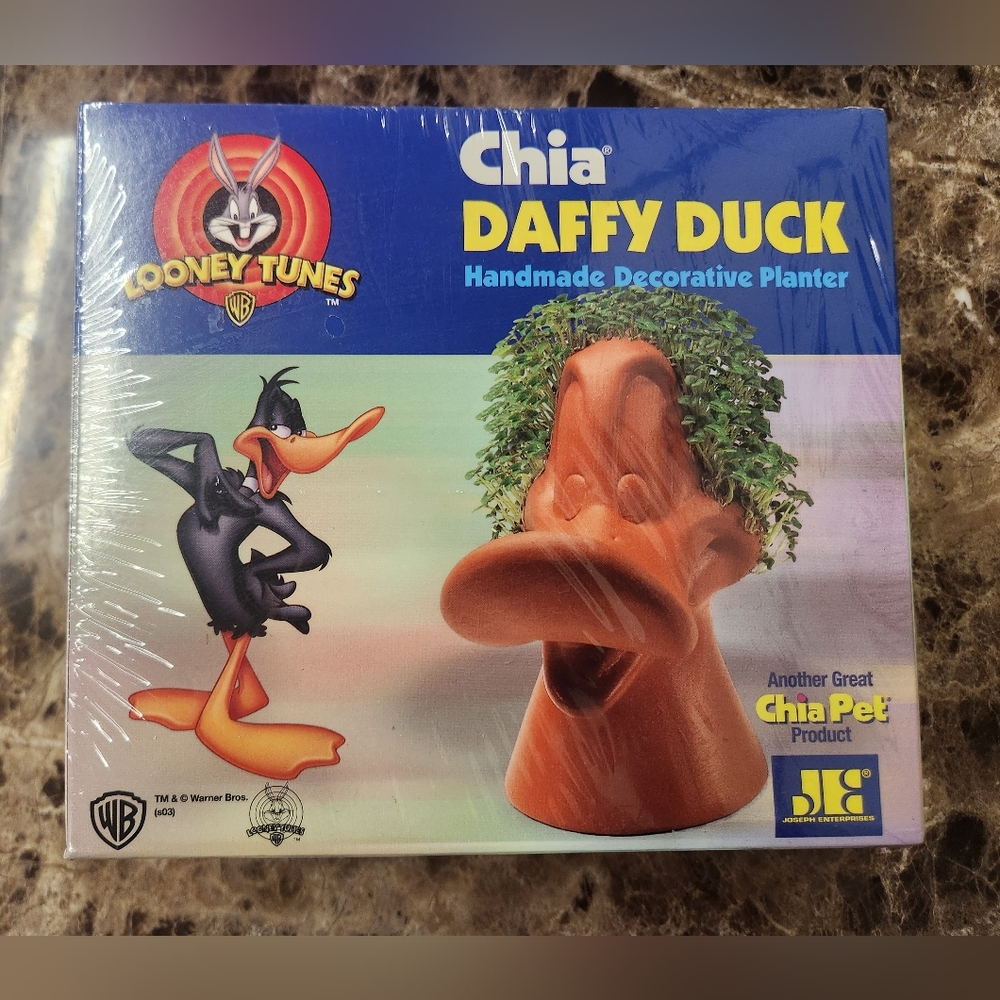 2002 Looney Tunes Chia Daffy Duck Handmade Planter
